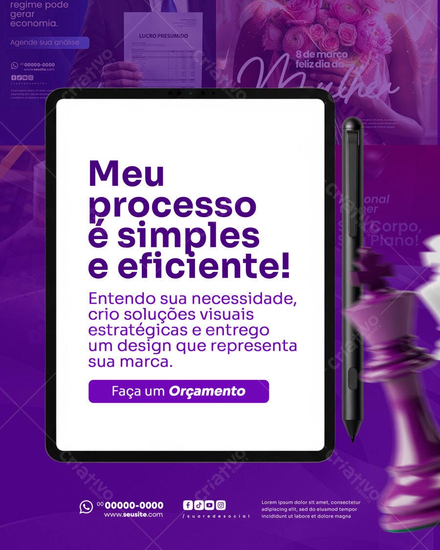 Post Instagram Marketing Digital Processo PSD Editável