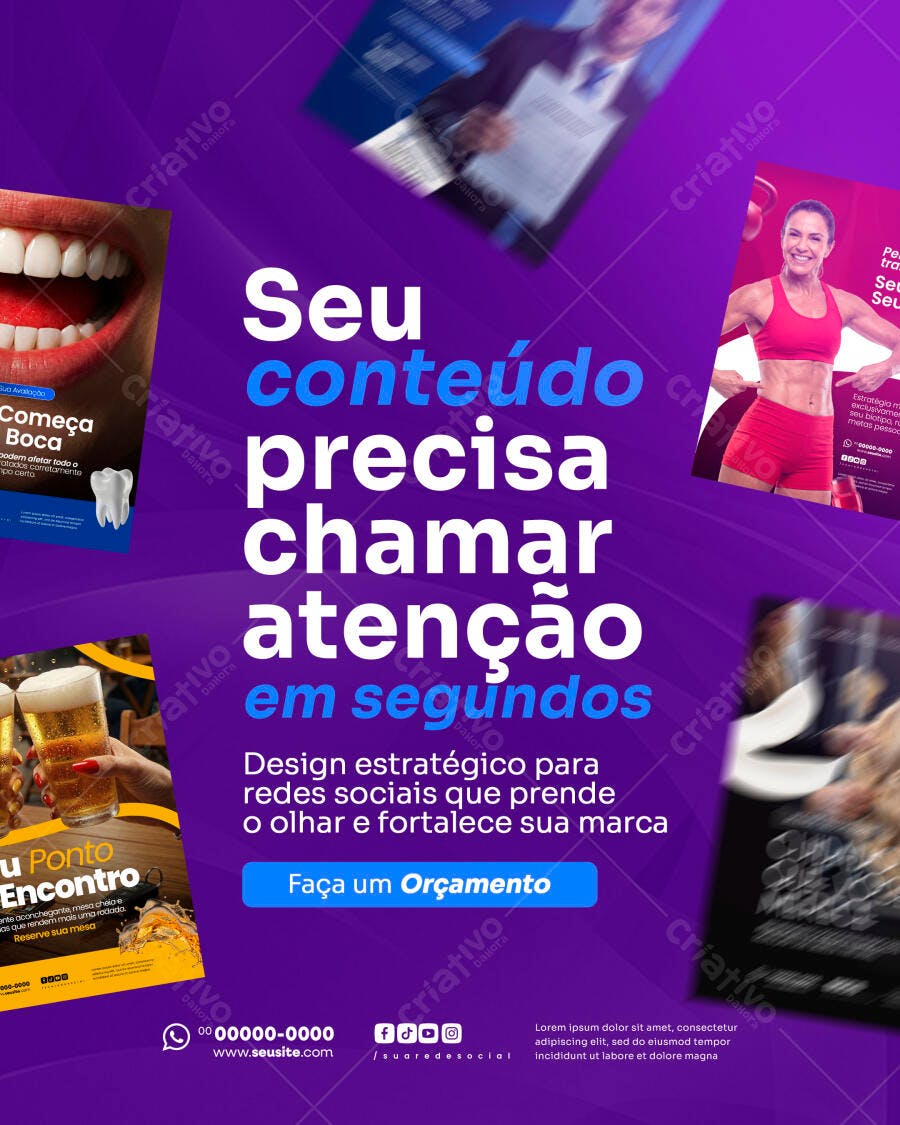 Post Instagram Agência Marketing Digital PSD Editável