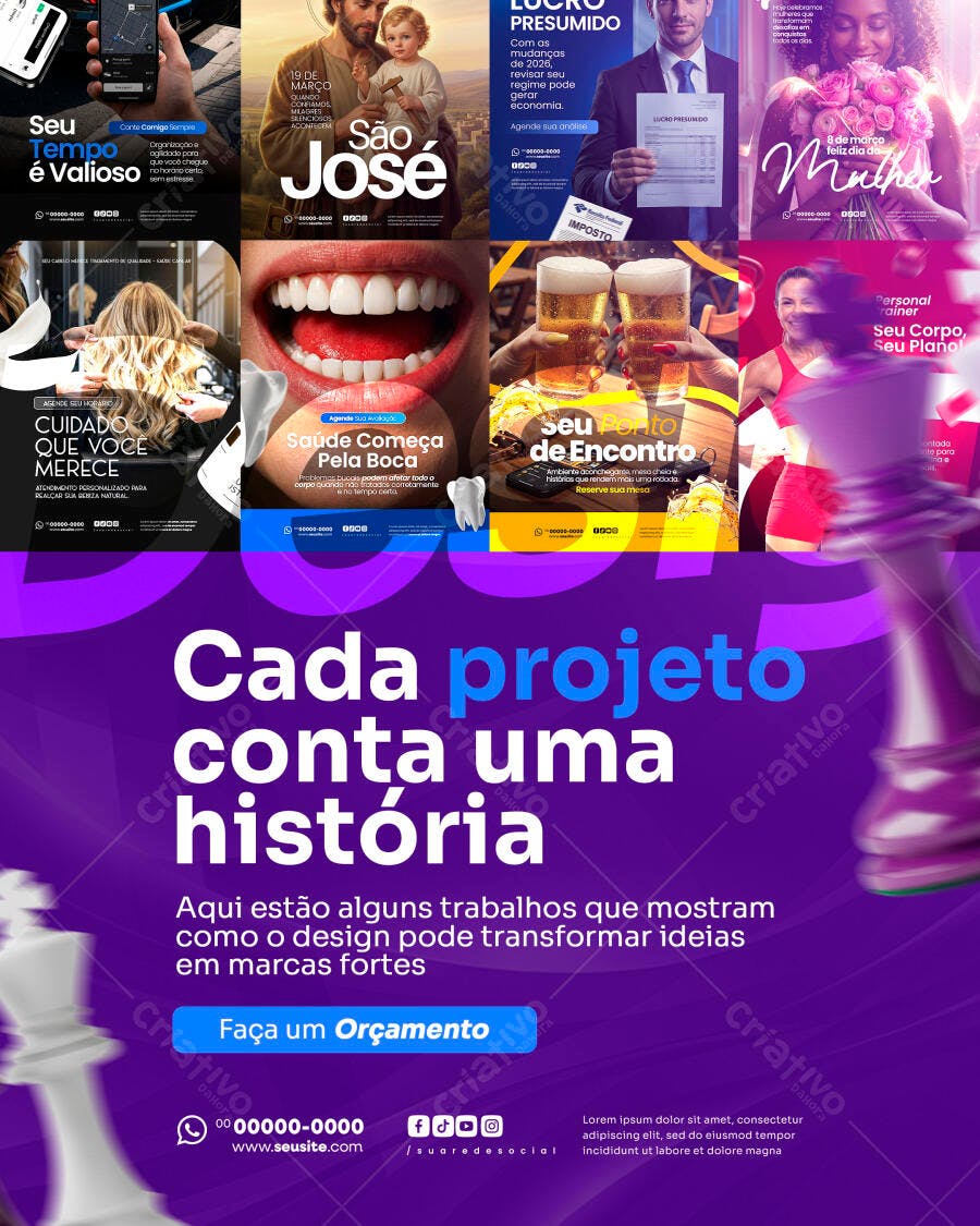 Post Instagram Agência Marketing Digital PSD Editável