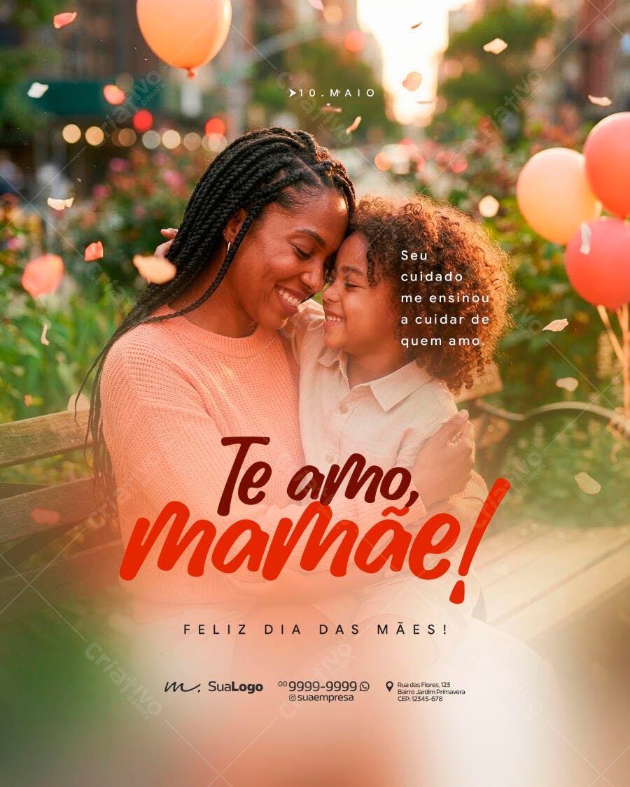 Post Instagram Dia das Mães Amor Família PSD Editável