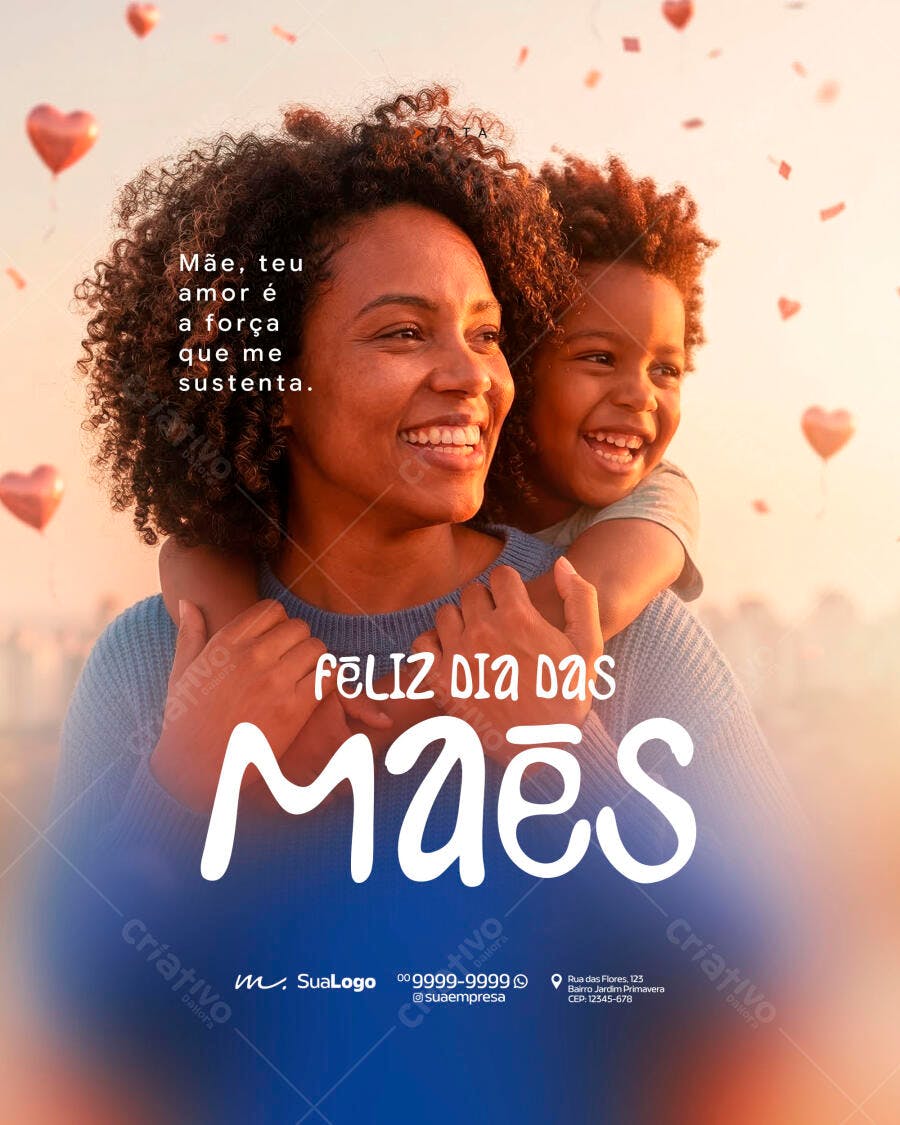 Post Instagram Dia das Mães Família PSD Editável