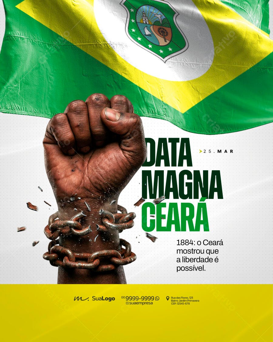 Post Data Magna Ceará 25 de Março PSD Editável