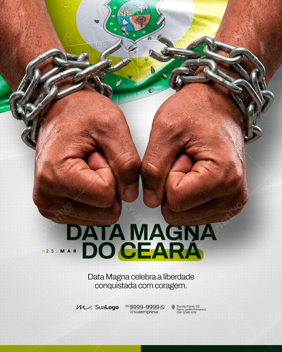Post Social Media Data Magna Ceará 25 de Março PSD Editável