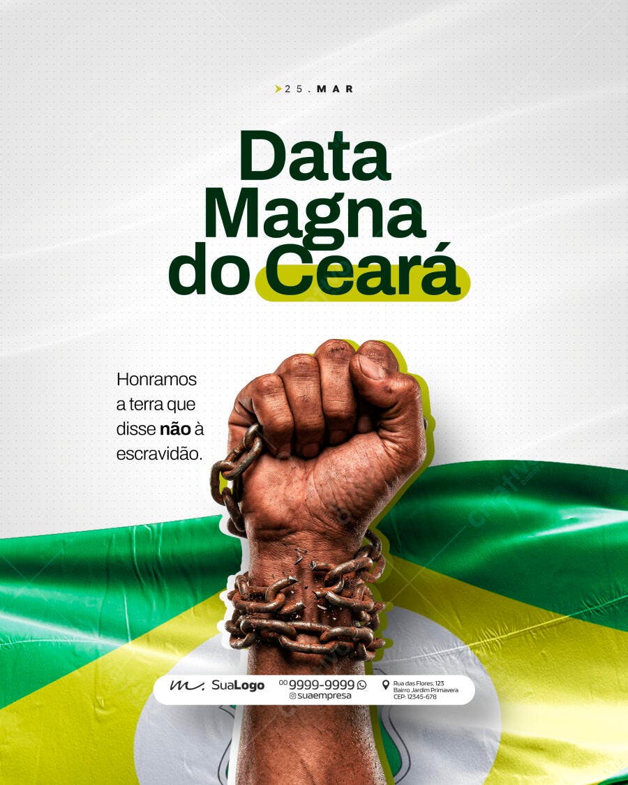 Post Instagram Data Magna do Ceará 25 de Março PSD Editável