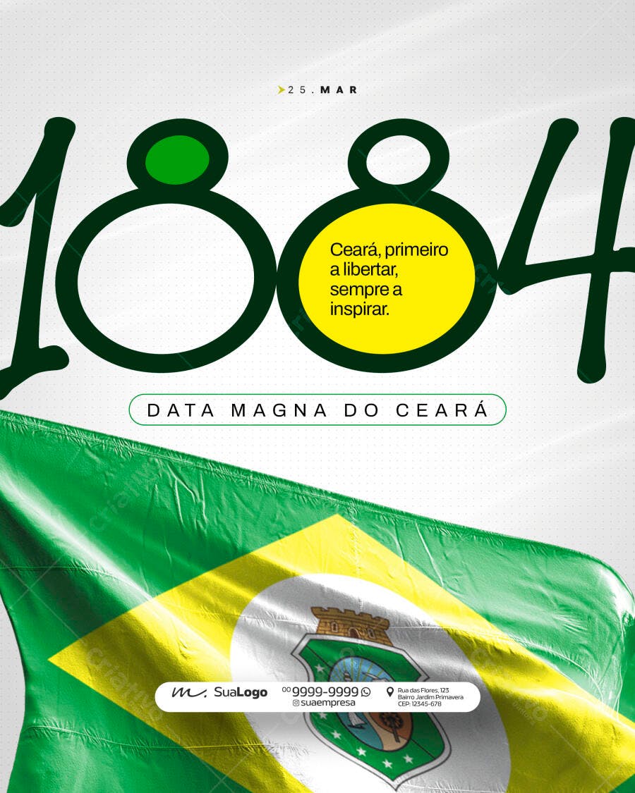 Post Data Magna do Ceará 25 de Março PSD Editável
