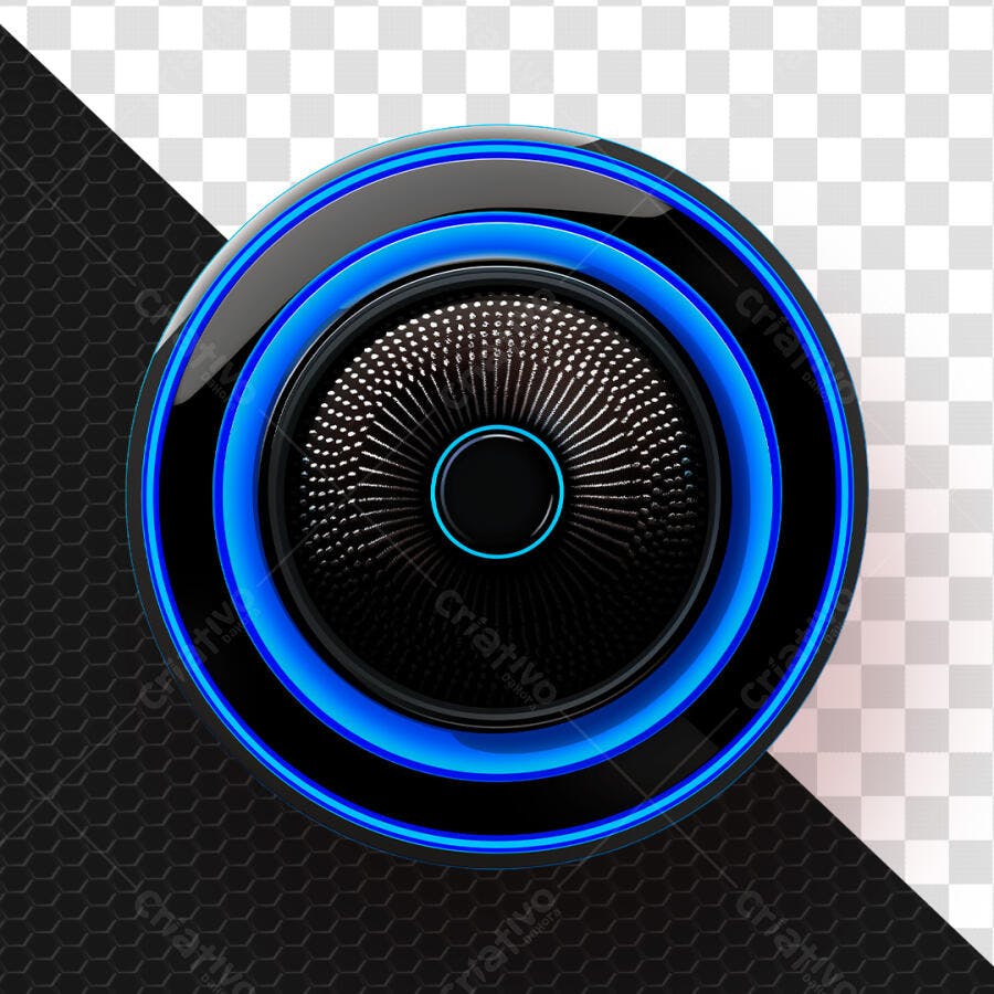 Botão Power On Off Azul Neon PSD Editável