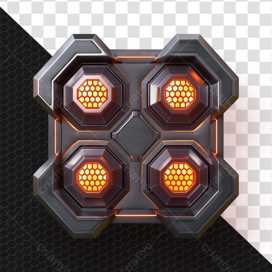 Elemento Tecnológico Hexagonal 3D PSD Editável