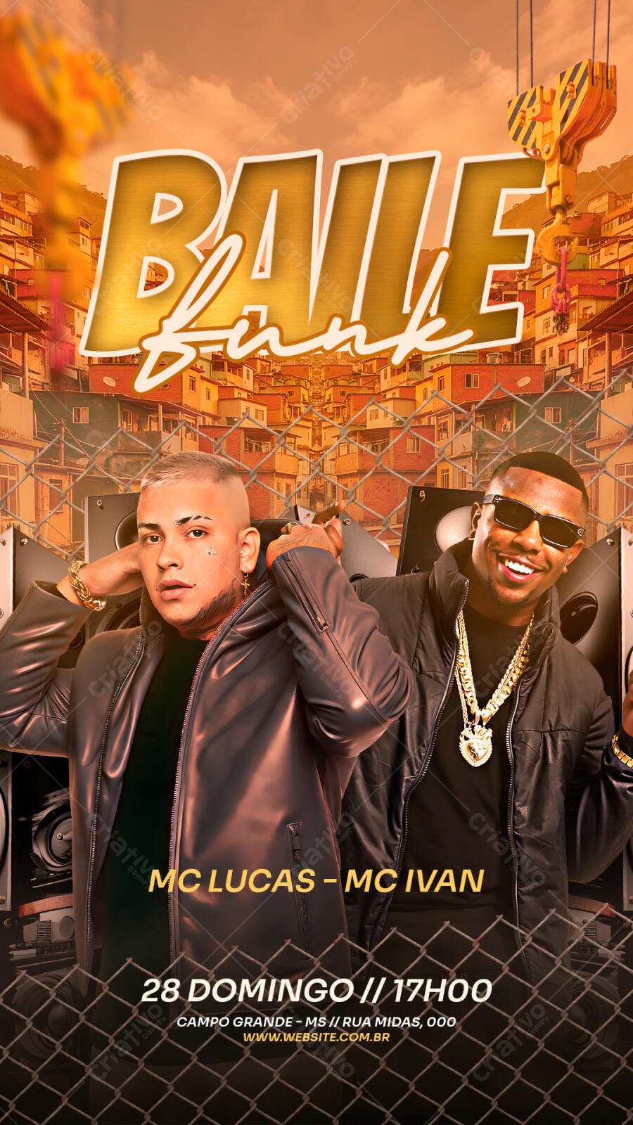 Story Instagram Baile Funk MCs Favela PSD Editável