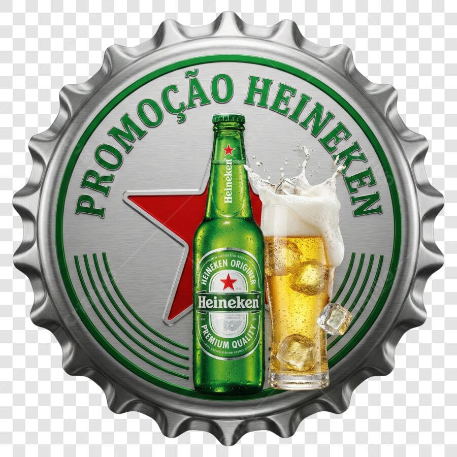 Foto Recortada Cerveja Heineken Garrafa Copo PNG Fundo Transparente