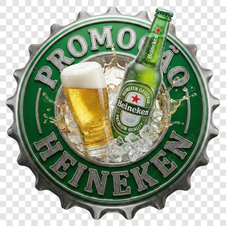 Foto Recortada Cerveja Heineken Promoção PNG Fundo Transparente