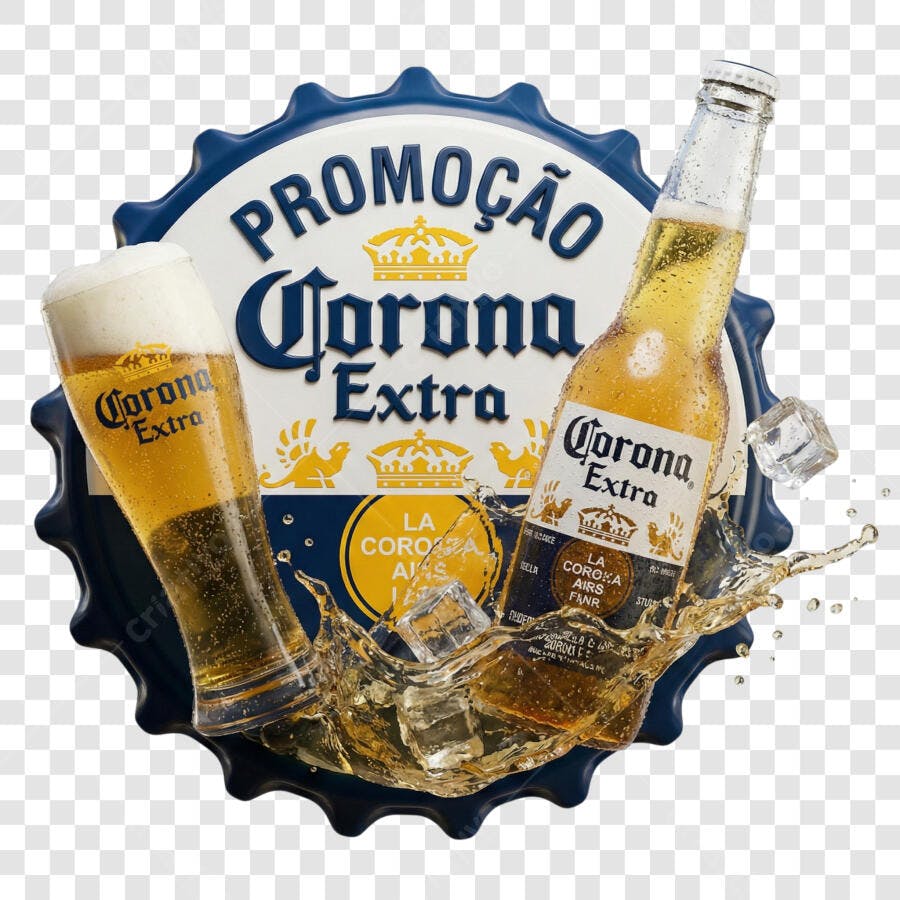 Foto Recortada Cerveja Corona Extra Promoção PNG Fundo Transparente