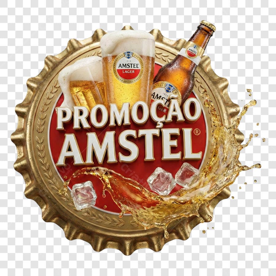 Foto Recortada Amstel Cerveja Promoção PNG Fundo Transparente