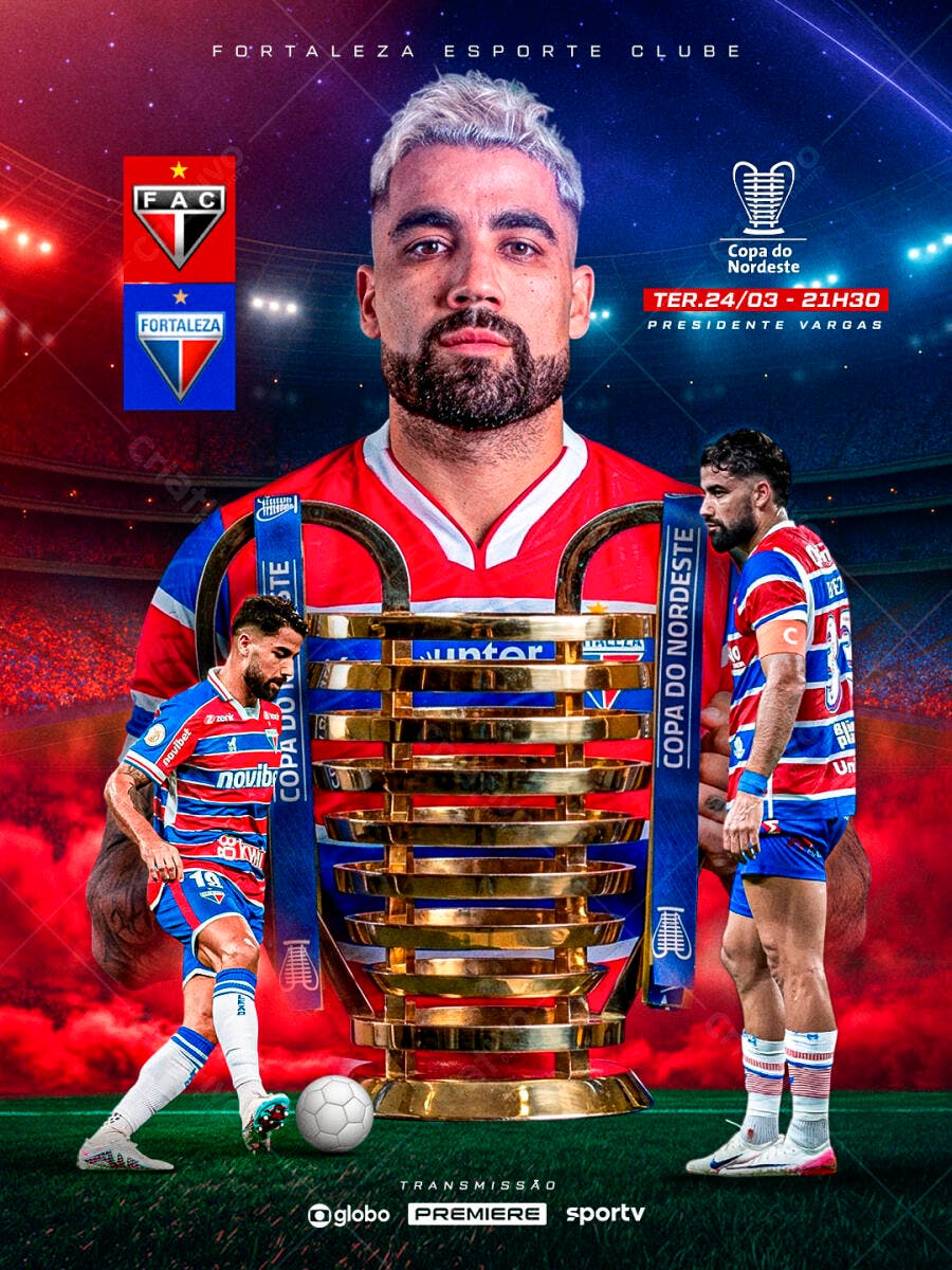 Post Instagram Copa do Nordeste Fortaleza Esporte Clube PSD Editável