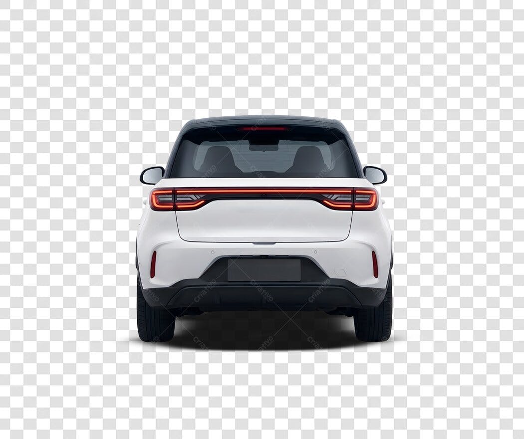 Foto Recortada Carro Branco SUV Traseira PNG Fundo Transparente
