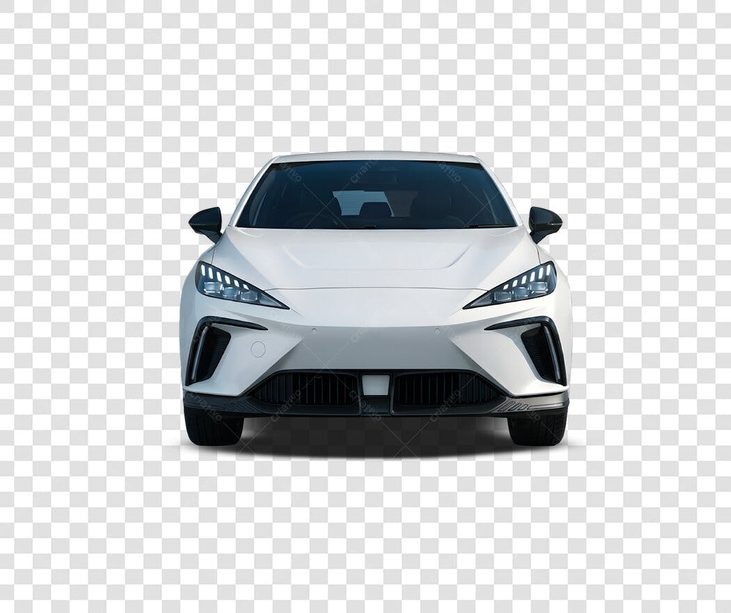 Foto Recortada Carro Branco Moderno Frente PNG Fundo Transparente