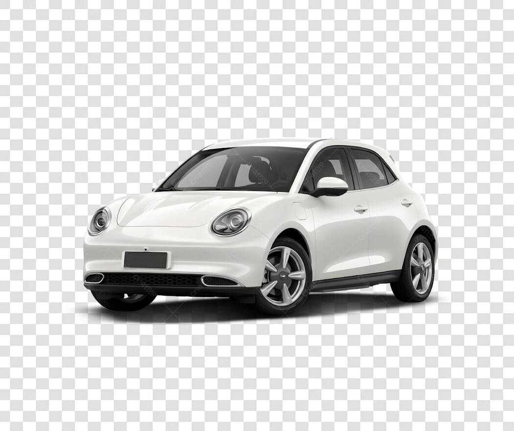 Foto Recortada Carro Branco Hatchback PNG Fundo Transparente