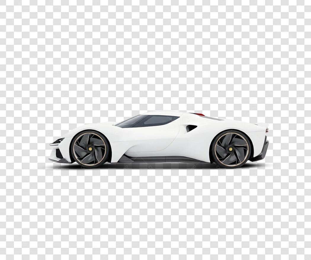 Foto Recortada Carro Esportivo Branco PNG Fundo Transparente