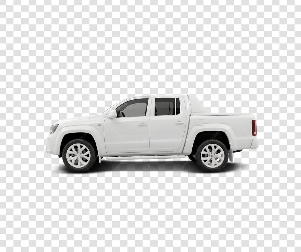 Foto Recortada Picape Branca Lateral PNG Fundo Transparente