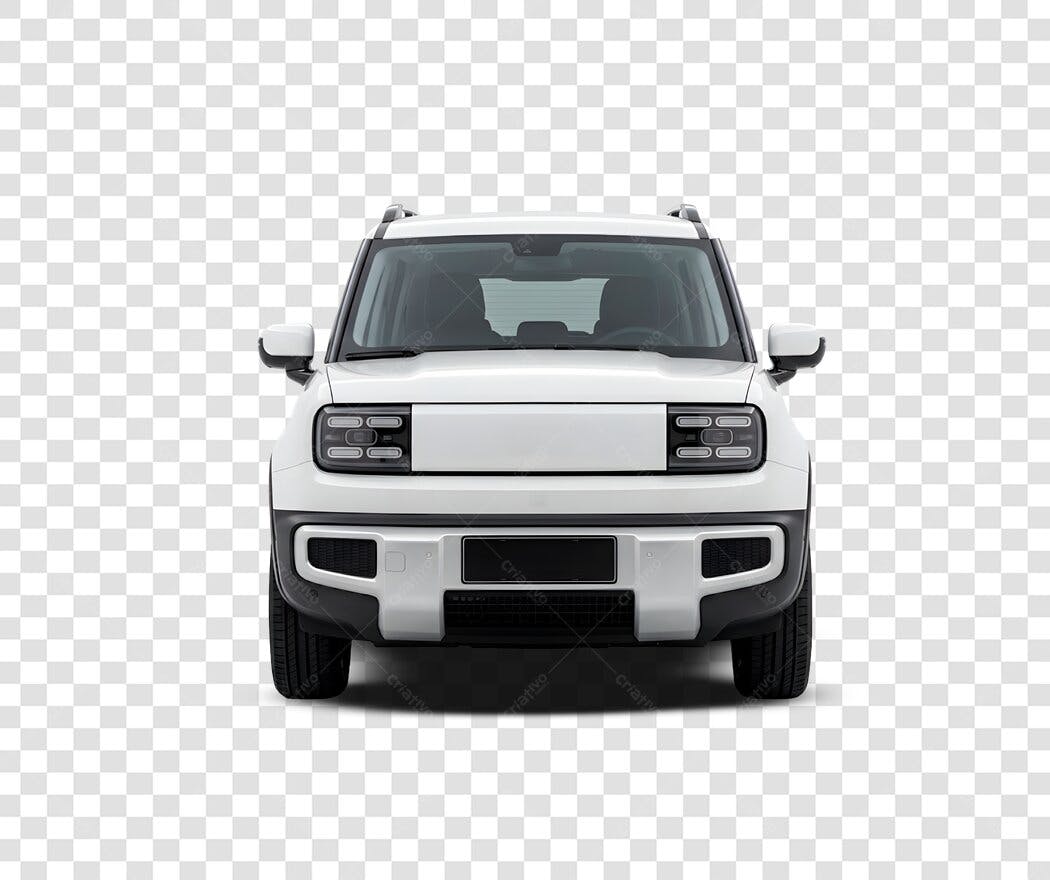 Foto Recortada Carro SUV Branco Frente PNG Fundo Transparente