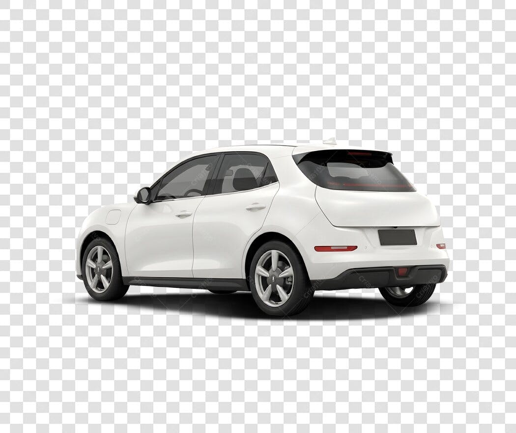 Foto Recortada Carro Branco Hatchback PNG Fundo Transparente