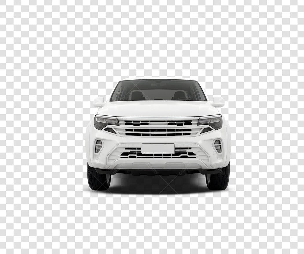 Foto Recortada Carro Branco SUV Frente PNG Fundo Transparente