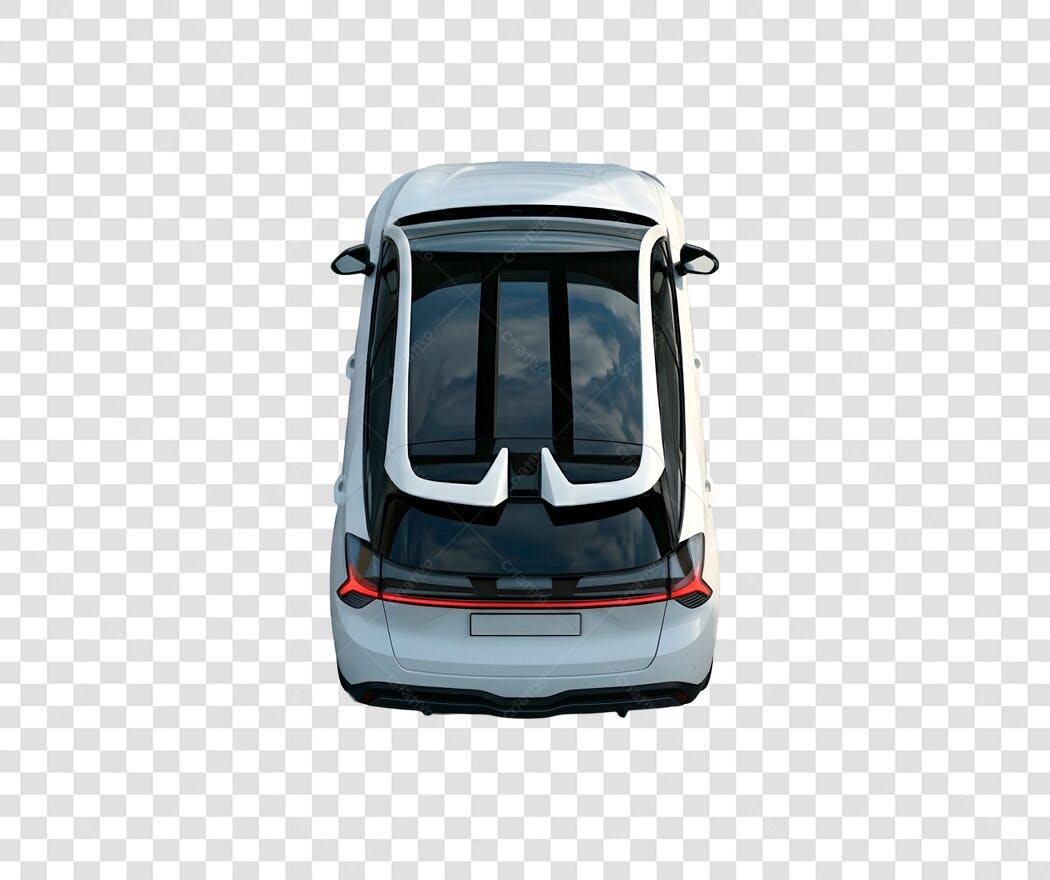Foto Recortada Carro Branco Vista Superior PNG Fundo Transparente