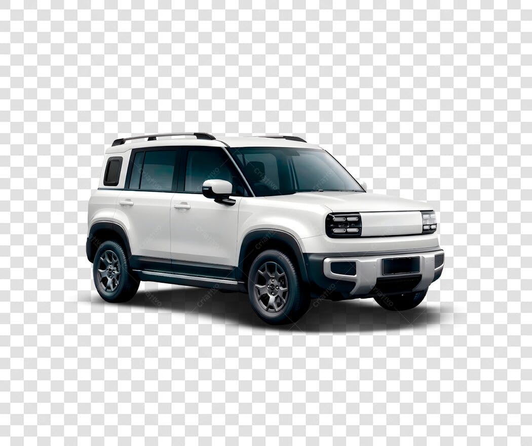 Foto Recortada Carro SUV Branco Moderno PNG Fundo Transparente