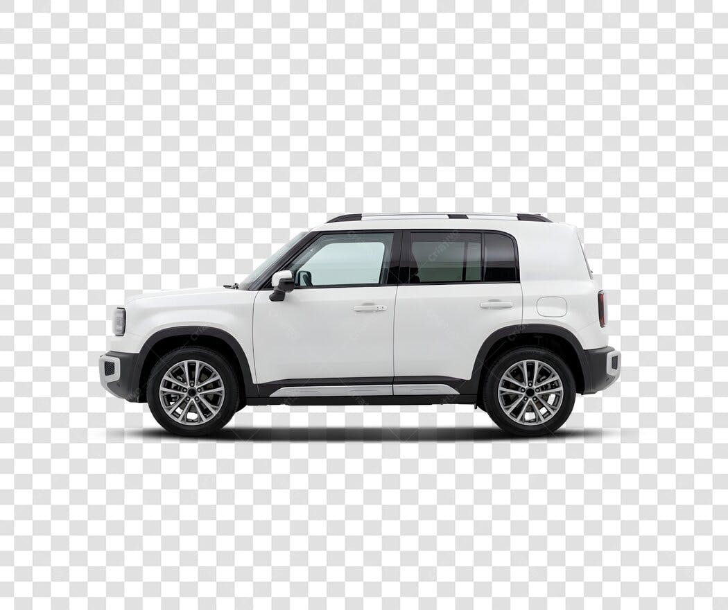 Foto Recortada Carro SUV Branco Lateral PNG Fundo Transparente