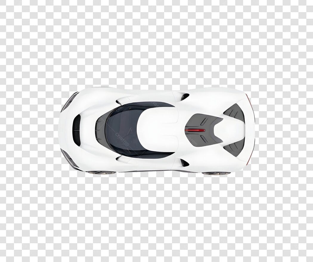 Foto Recortada Carro Esportivo Branco Visão Superior PNG Fundo Transparente