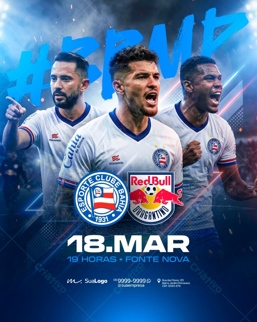 Post Instagram Futebol Esporte Clube Bahia PSD Editável