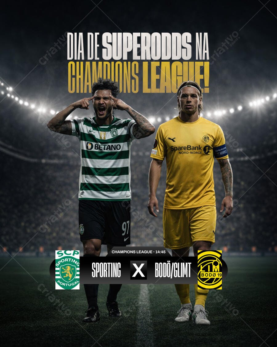 Post Instagram Champions League Futebol PSD Editável