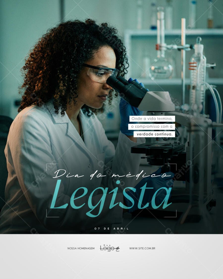 Post Instagram Dia do Médico Legista 07 de Abril PSD Editável