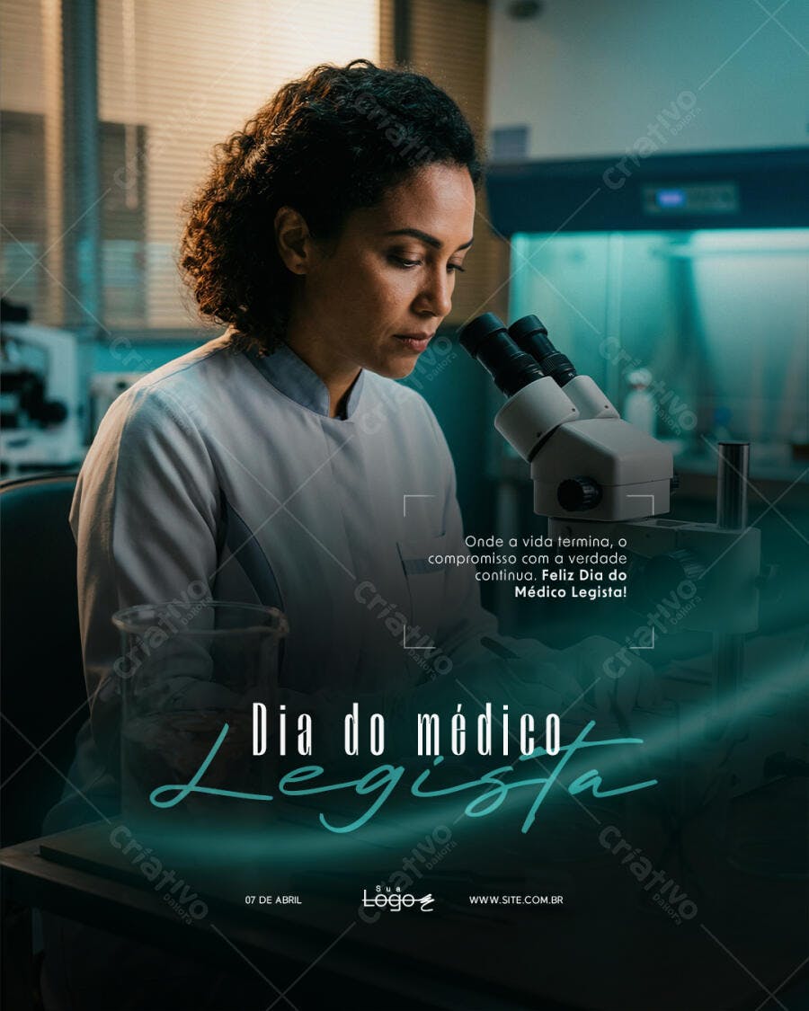 Post Instagram Dia do Médico Legista 07 de Abril PSD Editável