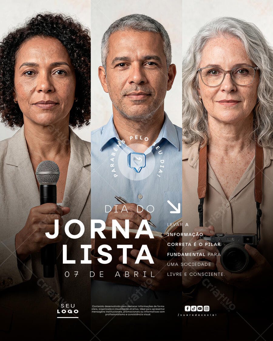 Post Dia do Jornalista 7 de Abril PSD Editável