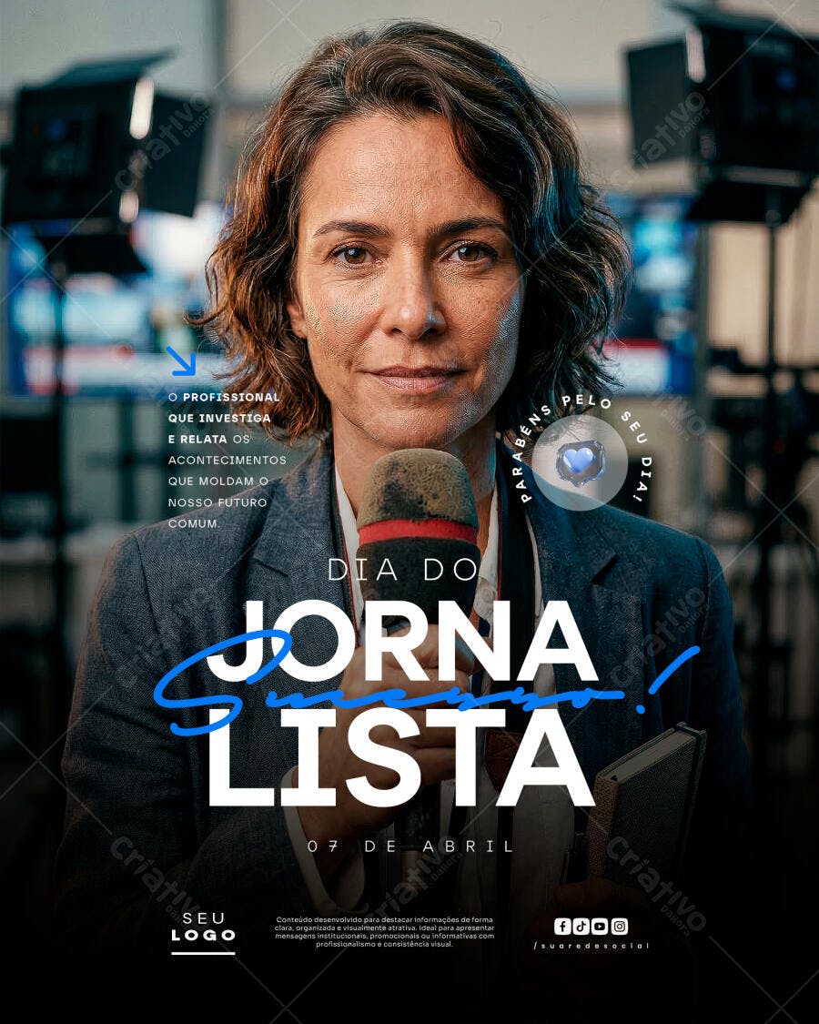 Post Dia do Jornalista 7 de Abril PSD Editável