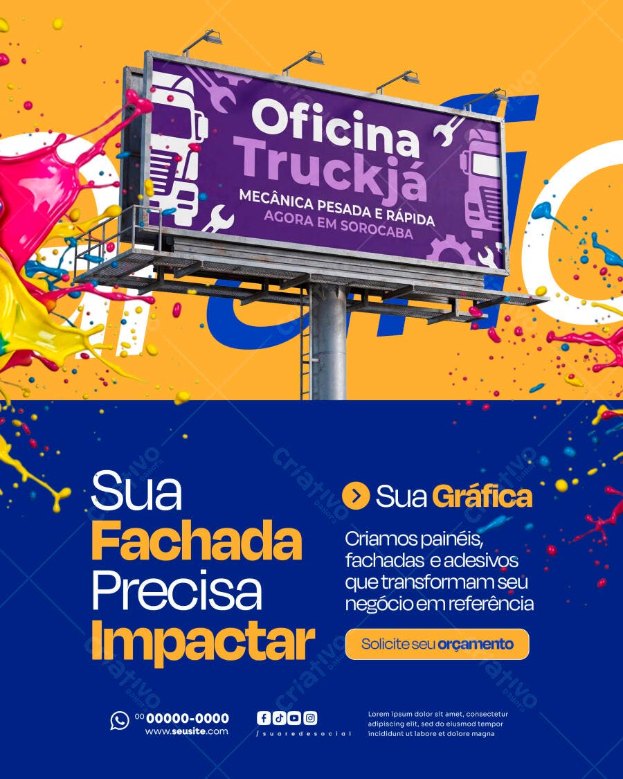 Banner Outdoor Gráfica Comunicação Visual PSD Editável