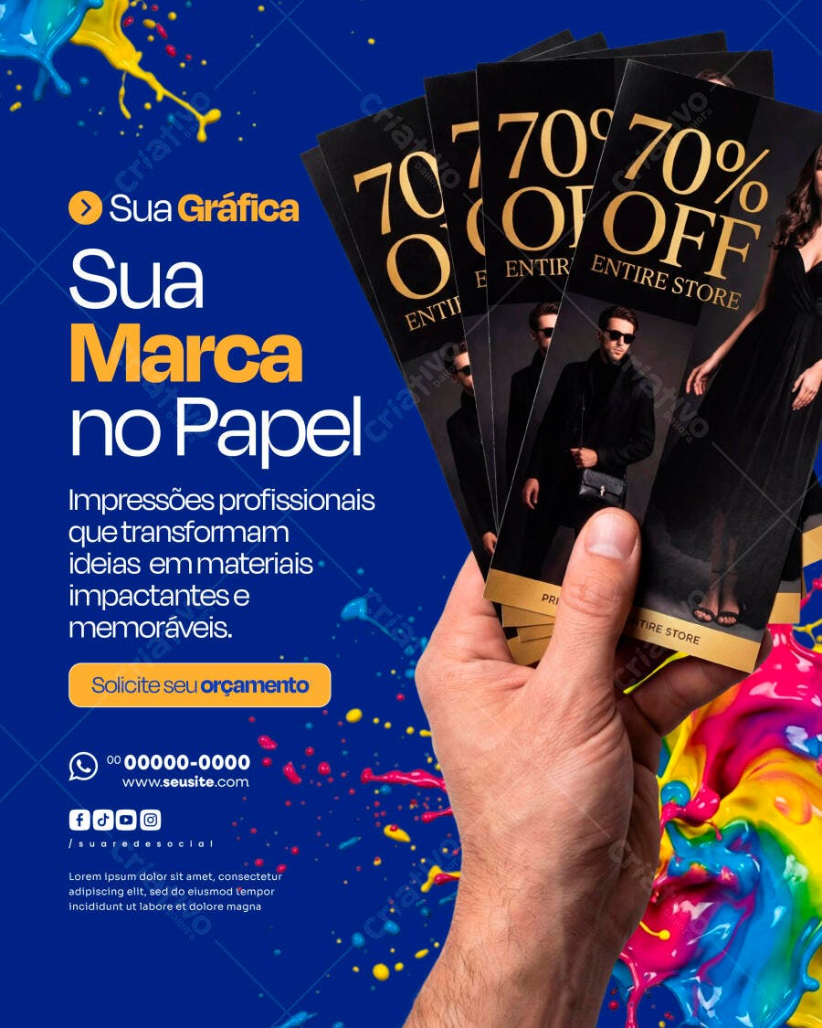 Flyer Gráfica Impressão Profissional PSD Editável