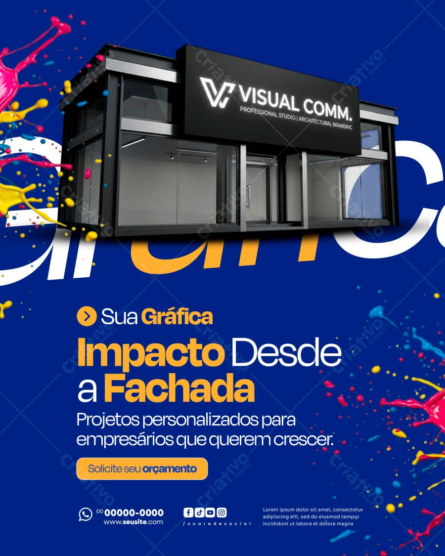Flyer Gráfica Comunicação Visual PSD Editável