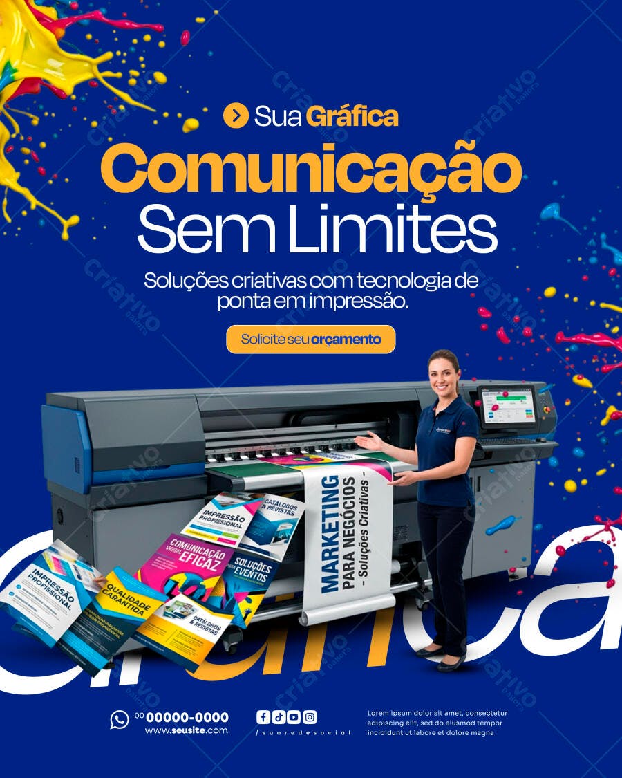 Post Instagram Gráfica Impressão Digital PSD Editável