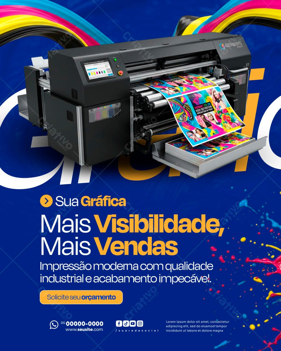 Flyer Gráfica Impressão Digital PSD Editável