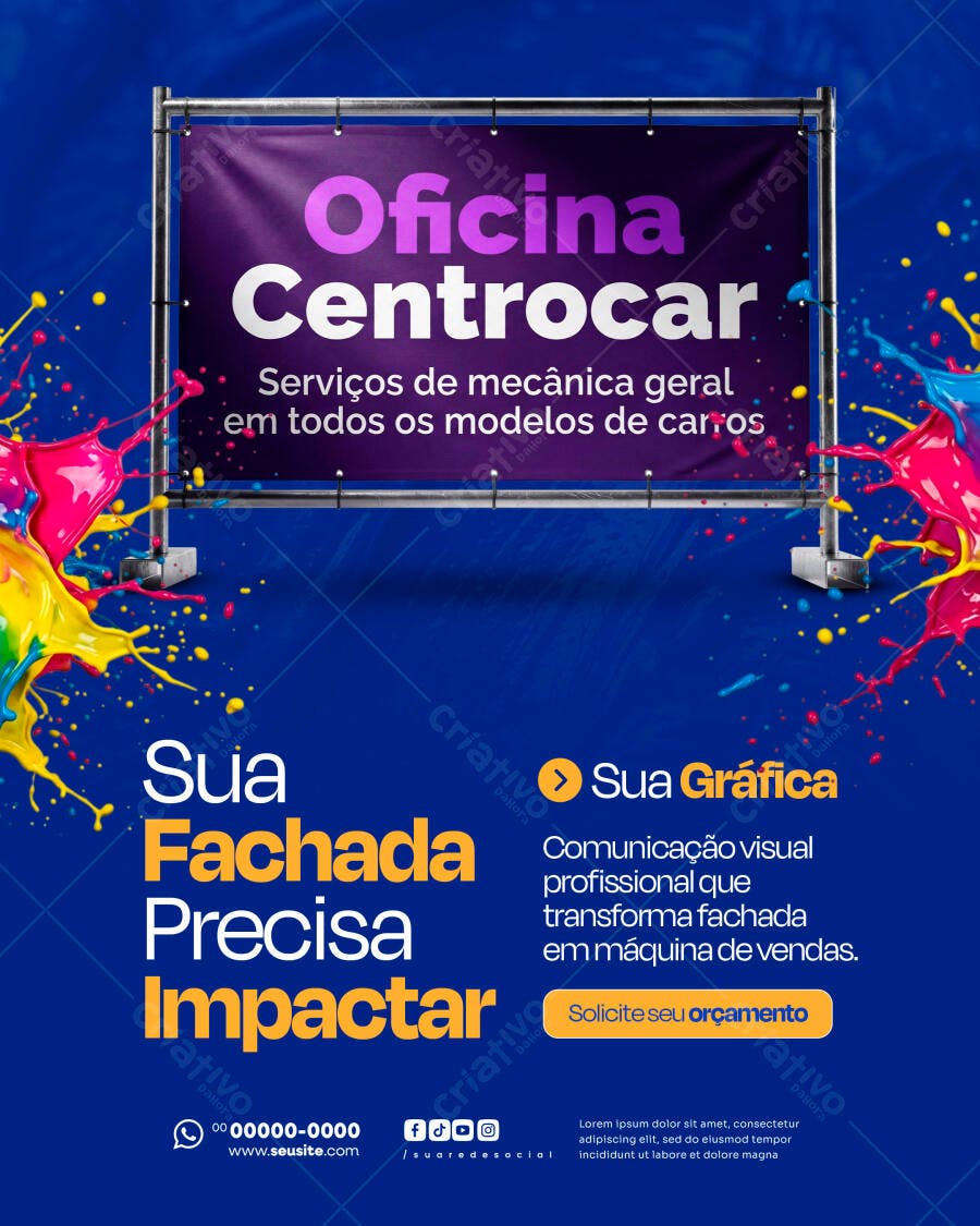Banner Oficina Mecânica Centrocar PSD Editável