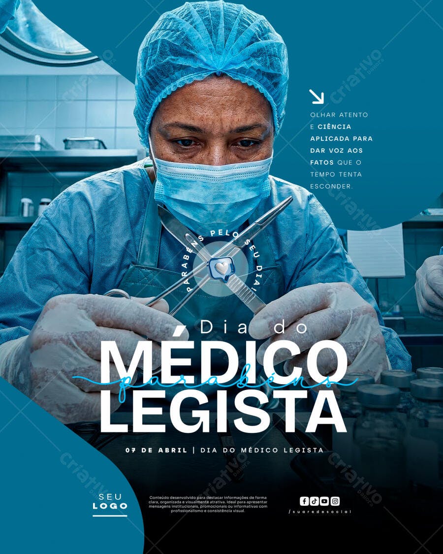 Post Dia do Médico Legista 07 de Abril PSD Editável