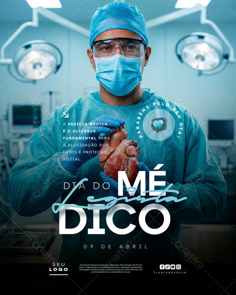 Flyer Dia do Médico 07 de Abril Clínica Hospital PSD Editável