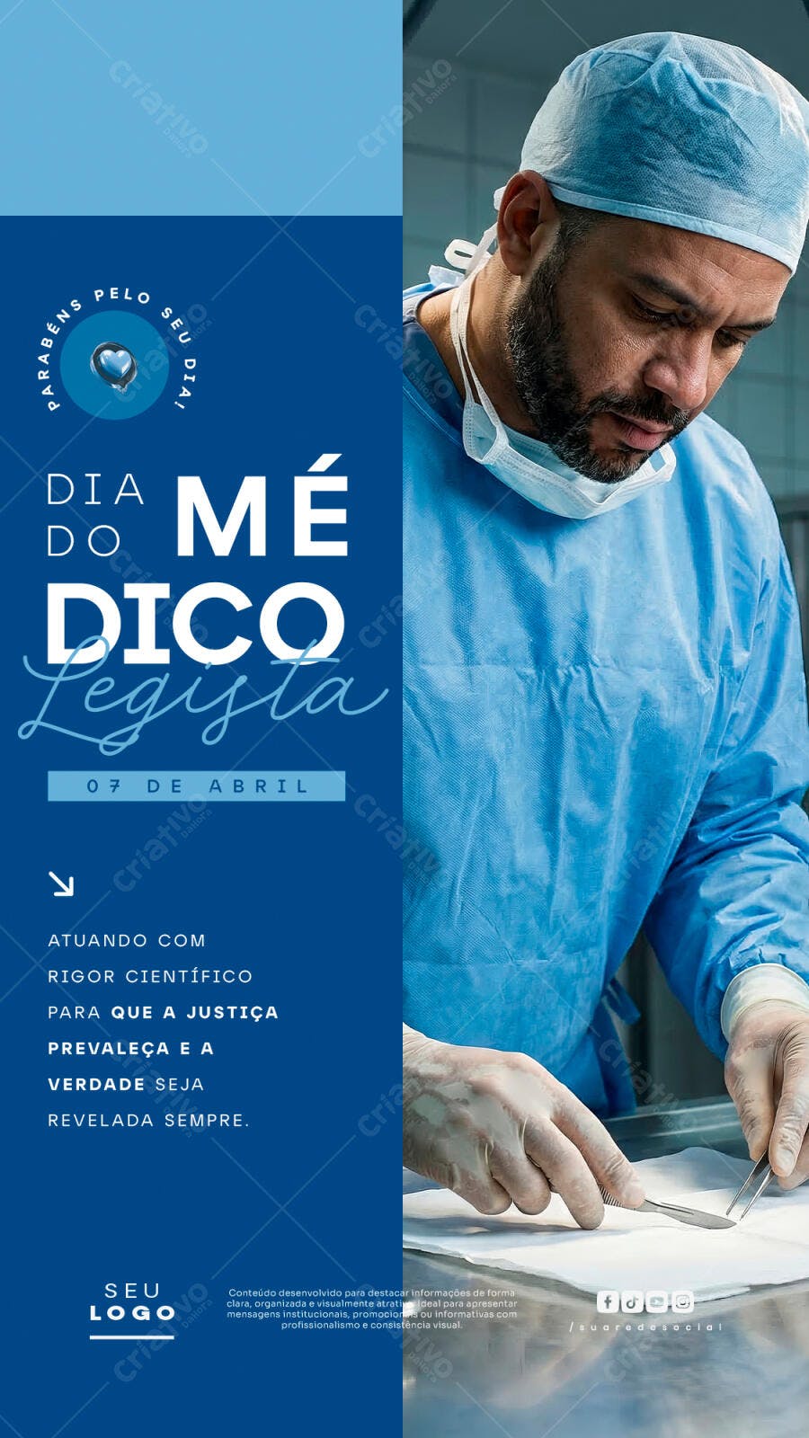 Post Dia do Médico Legista 07 de Abril PSD Editável