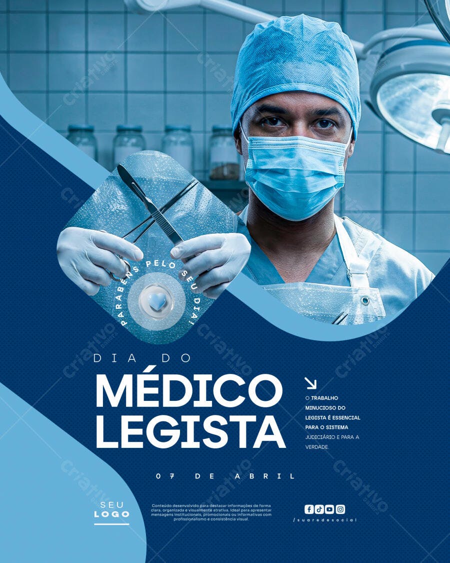 Post Dia do Médico Legista 9 de Abril PSD Editável