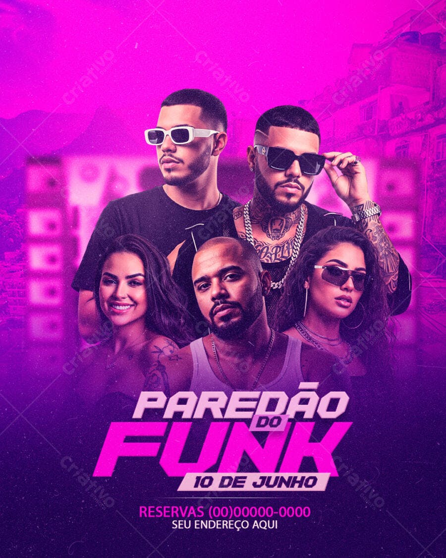 Flyer Paredão do Funk Festa Junina 10 de Junho PSD Editável