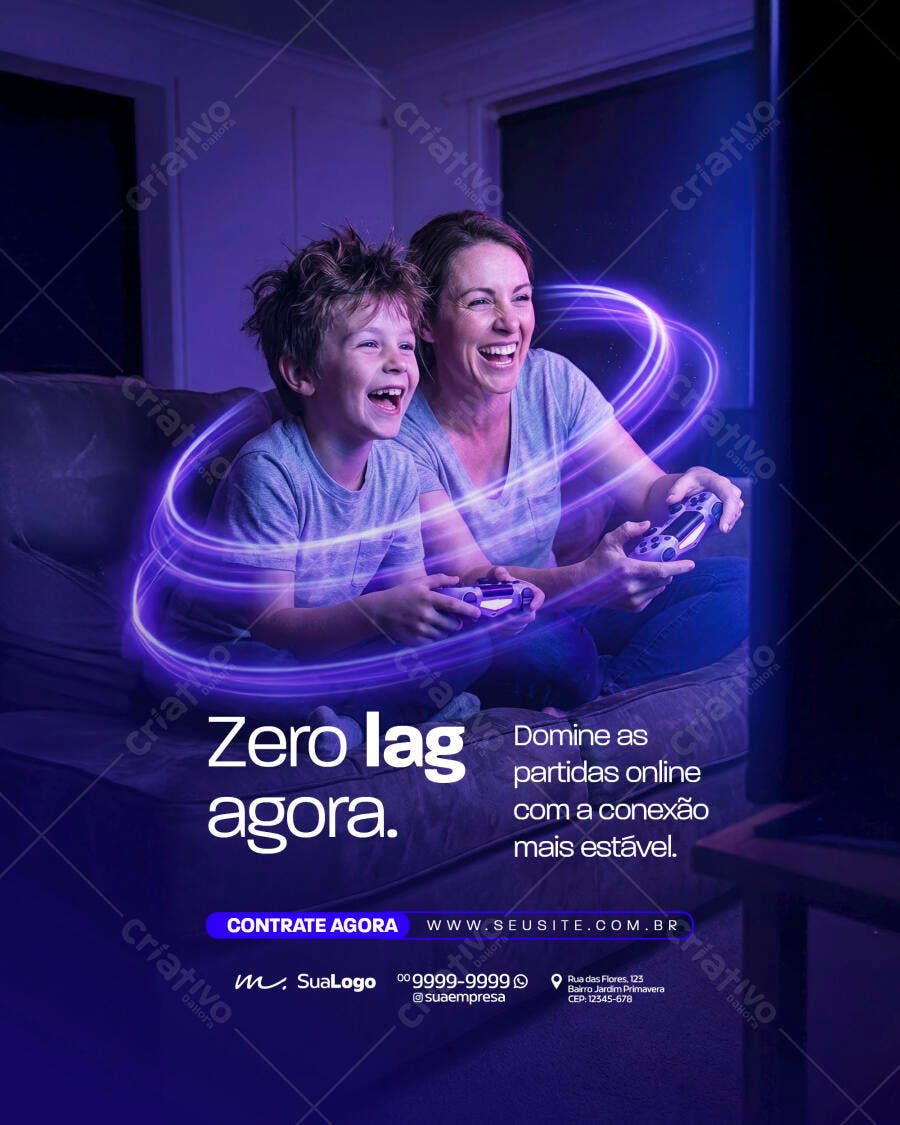Flyer Provedor Internet Jogos Online PSD Editável