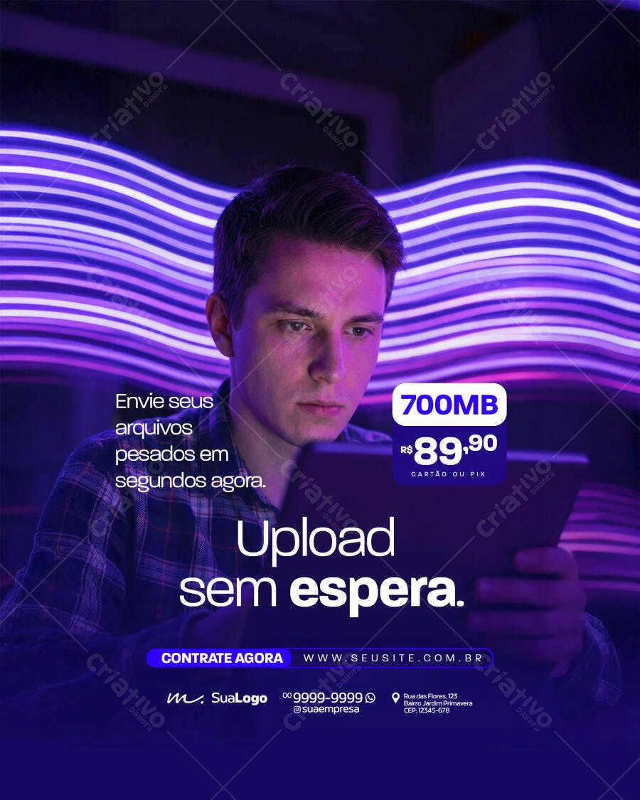 Post Instagram Provedor Internet Upload PSD Editável