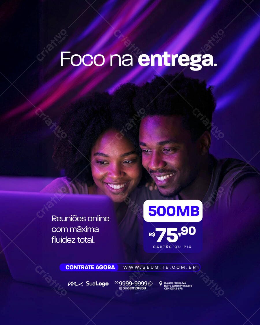 Post Instagram Provedor Internet Fibra PSD Editável