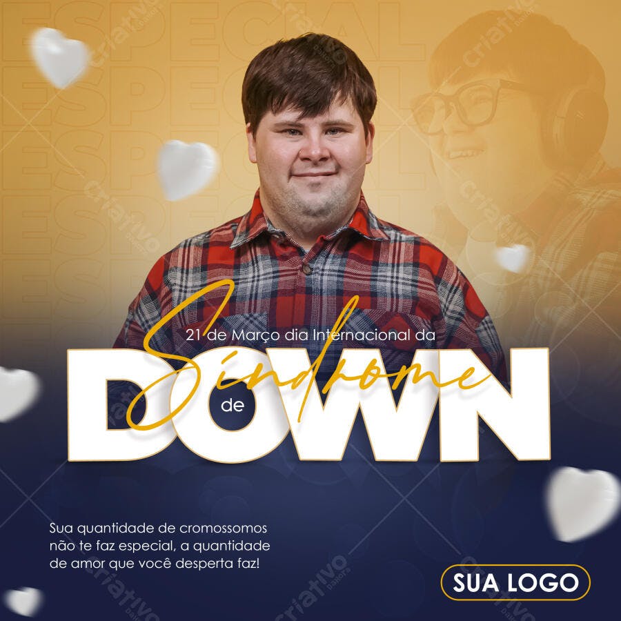 Post Instagram Dia Internacional Síndrome de Down PSD Editável